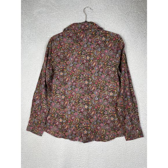 Coldwater Creek Womens Size M Paisley Print Textured Button Up Shirt - Picture 2 of 12